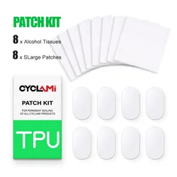 CYCLAMI Bike Inner Tube Tire Patch Patching Tools Repair Kit 8 Pieces Road MTB Folding Bicycle TPU Material Powerful Glue-free