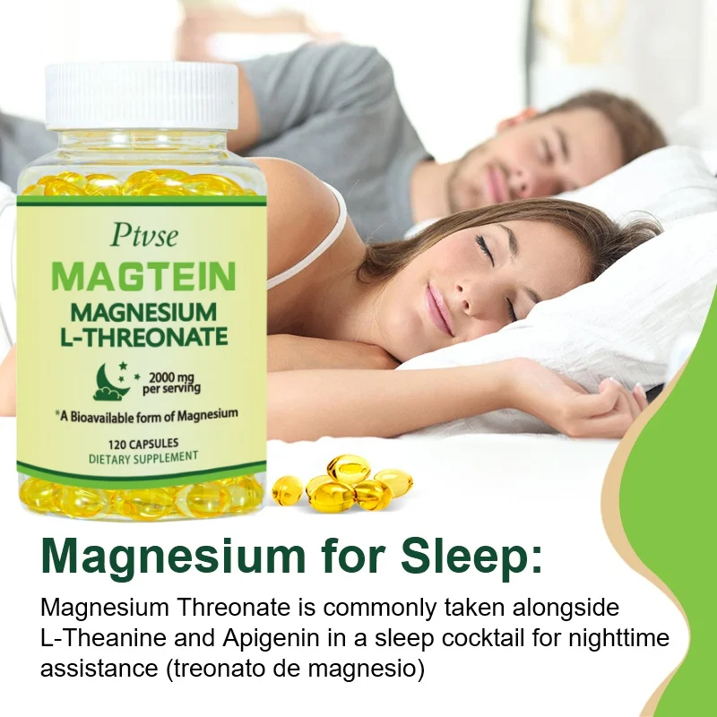 Ptvse Magtein Magnesium L-Threonate Capsules Supports Focus, Memory & Learning Brain Health Supports Quality of Sleep