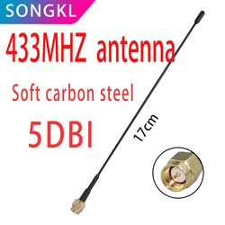 433Mhz Antenna 5dbi Sma Male Plug Connector Straight 433MHz Carbon steel bendable Antenna LORA LORAWAN 433 IOT antena