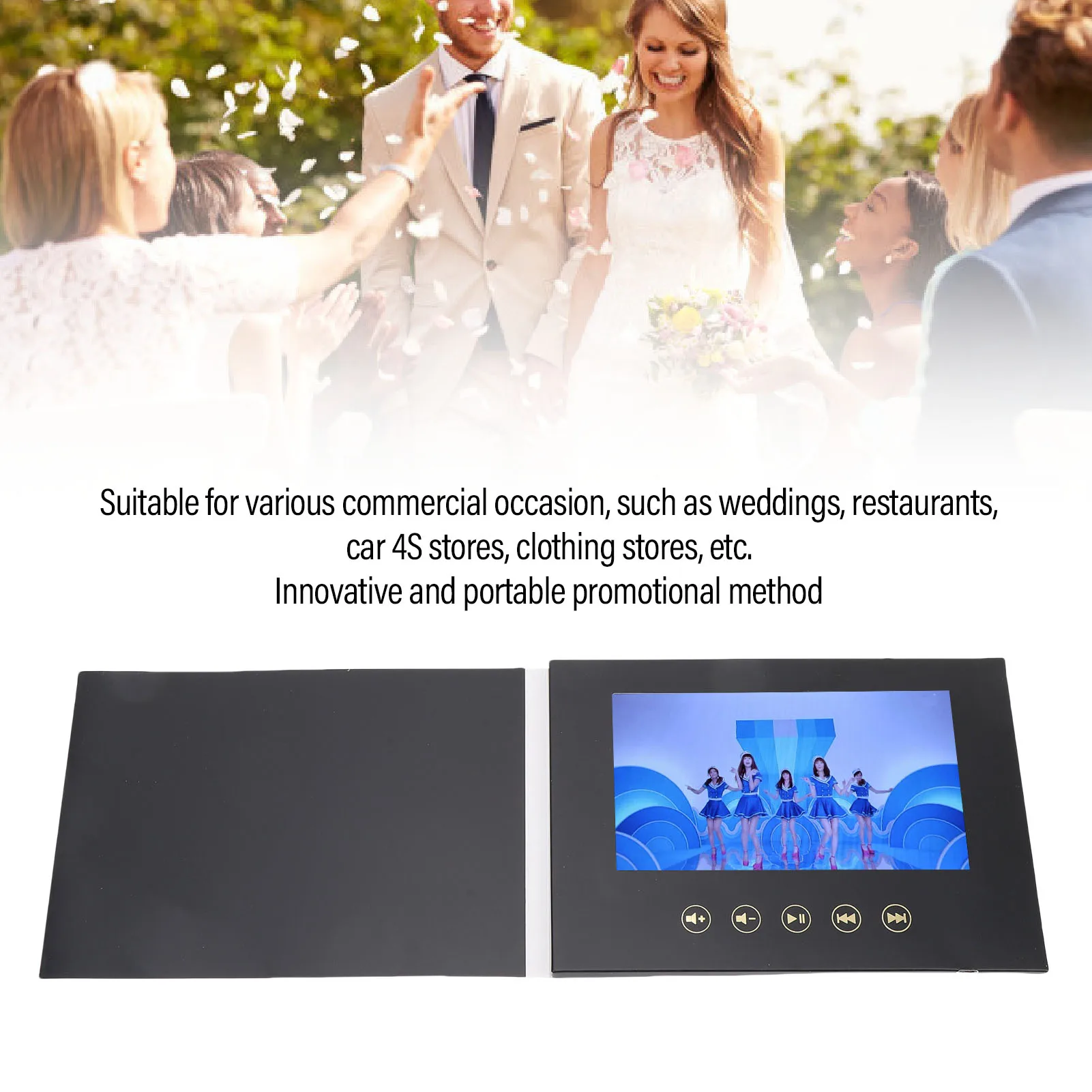 Video Greeting Card Video Greeting Card 7in HD Digital Brochure for Marketing with Type C Port 128M Memory Rechargeable Battery