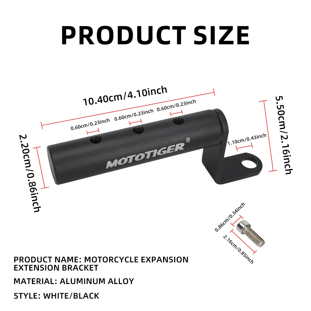 Motorcycle Rearview Mirror Extender Bracket Universal Extension Mount for Phone Holder Spotlight Scooter E‑Bike Motor Accessorie
