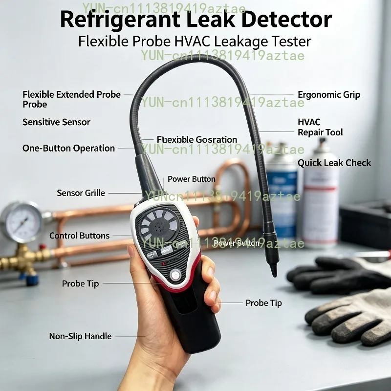 Electronic Refrigerant Leak Detector Automobile Air Conditioning Gas Refrigerant Leak Detection Automatic Detector RLD-382P