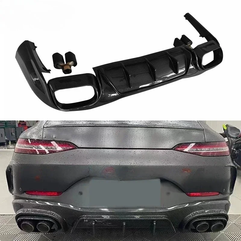 

Suitable For Mercedes-Benz GT50 GT53 AMG Carbon Fiber Rear Lip Tail Lip Tail Throat Modified Diffuser Rear Bar Surround