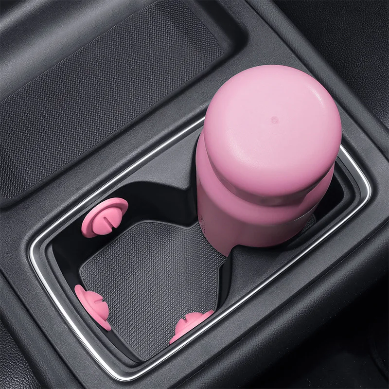 Car Water Cup Groove Silicone Pad Auto Mounted Shock Absorber Water Cup Limiter Universal Anti-Collision Noise Reduction Decal