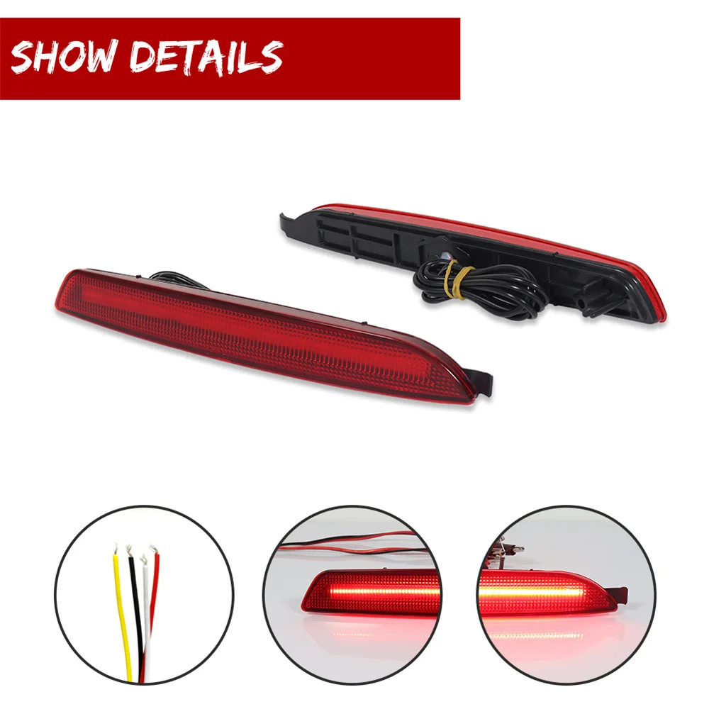 For KIA Sorento 2011 2012 2013 Red LED Car Rear Bumper Reflector Tail/Brake Rear Fog Lights & Sequential Blink Turn Signal Light