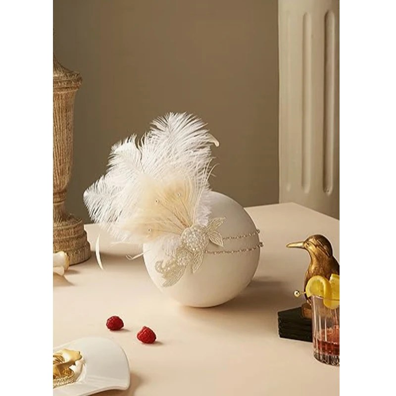 Art Deco 1920s 플래퍼 헤드피스 포효하는 20s 그레이트 개츠비 깃털 머리띠, 1920s 플래퍼 개츠비 액세서리