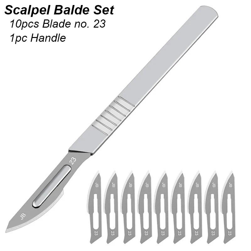 Briefpapier Mes Scalpelmes 11 23. Chirurgische handgreep Set Professionele Cutter Craft Koolstofstaal Metalen doos Open DIY Multitool