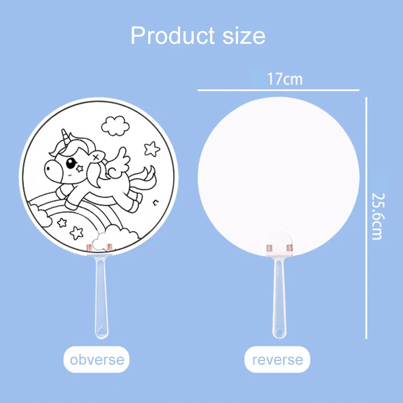 5/10pcs Graffiti Fan Paper Handmade DIY Material Party Favors Cartoon Animal Pattern Children Day Festival Gathering Gifts TMZ