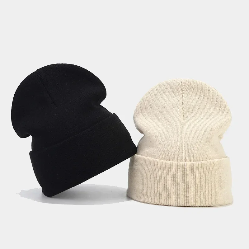 Solid Knitted Hat Winter Autumn Keep Warm Outdoor Women Men Wool Beanies Ear Gorras Ski Caps Cycling Hip Hop Skateboard Hat
