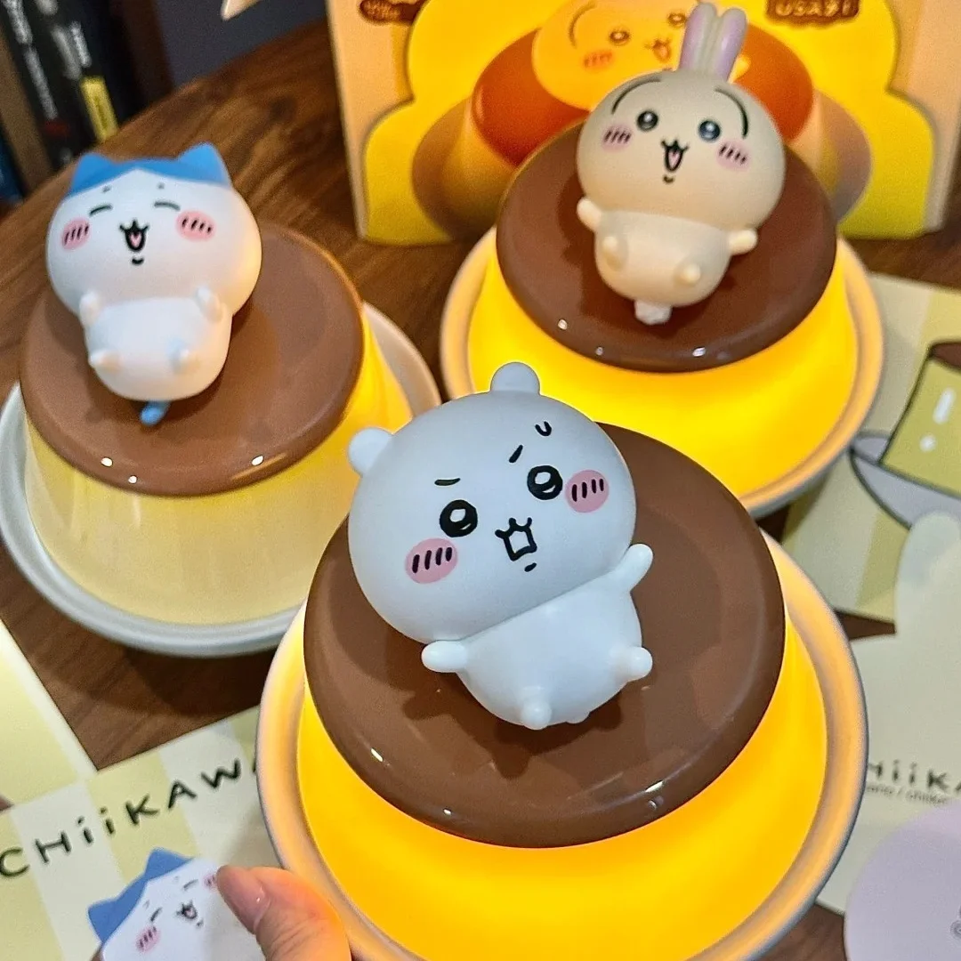2025 Chiikawa Kawaii Pudding Lamp Anime Themed Desktop Ornament H_ascii-U127 Usagi Atmosphere Light Birthday Valentine'S Gift