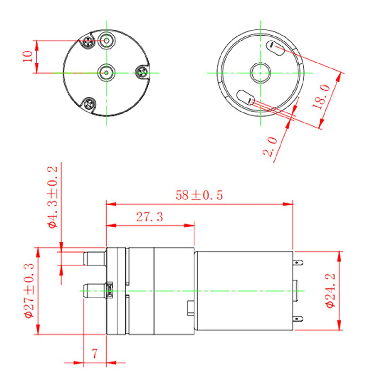 에어 다이어프램 펌프 마이크로 진공 부스터 모터, 블랙헤드 리무버, 미용 기기, 진공 포장, 유방 펌프용, R370, 3.7-12V