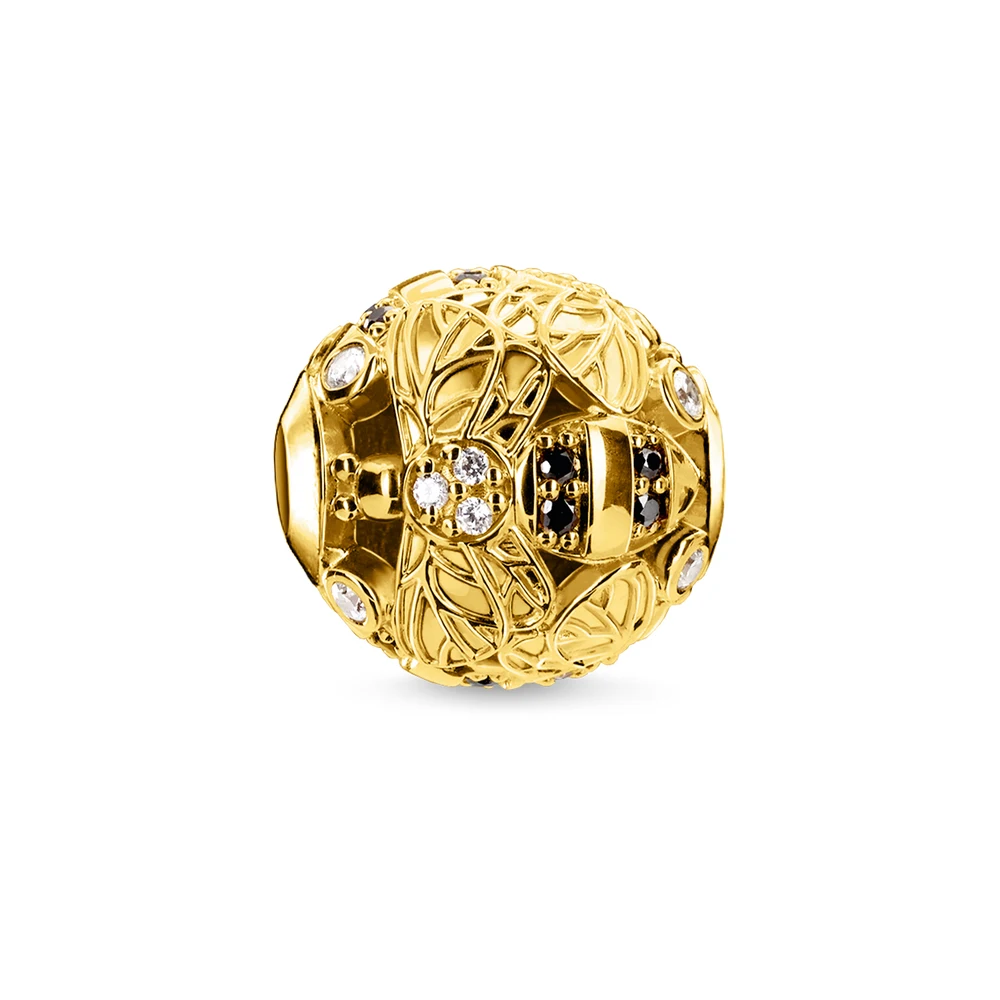 Koraliki Golden Bee 925 Sterling Silver Winter Karma Charms Europejska biżuteria Akcesoria — zdjęcie 2