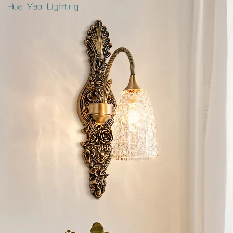 

Настенный светильник в стиле ретро, прикроватный настенный светильник для спальни, 2026, новый фон для гостиной, настенная лестница, креативный французский вход, люкс