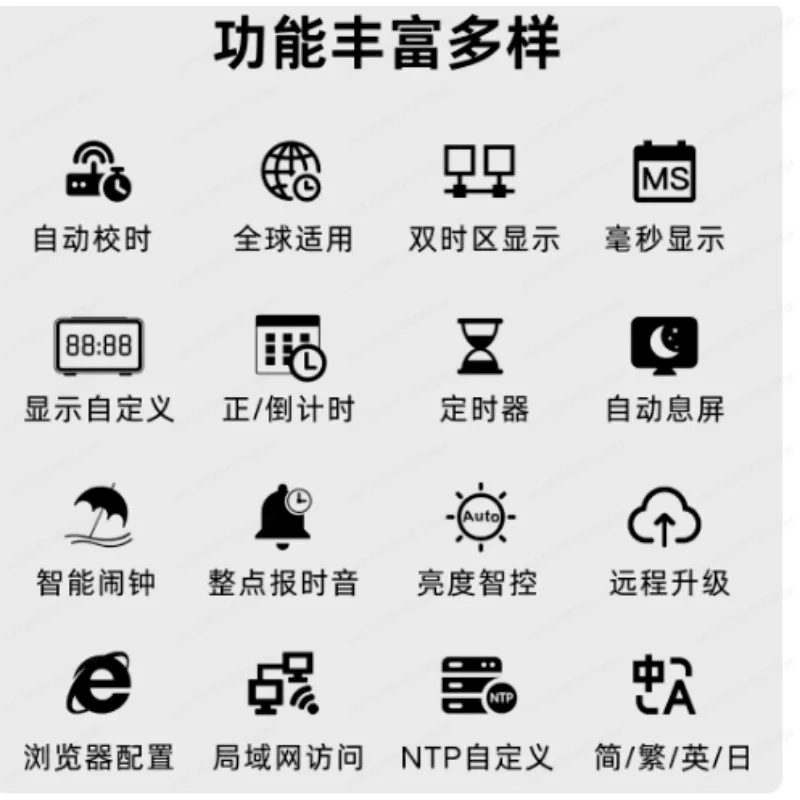 SSM Network Timing Wifi Clock High Precision Atomic Clock Milliseconds Display Holiday Alarm Clock OTA
