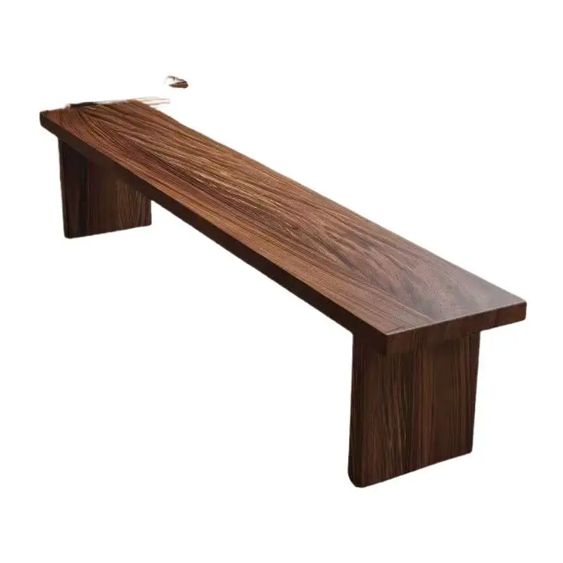 

Solid wood black bench tea bed end strip stool simple shoe change household