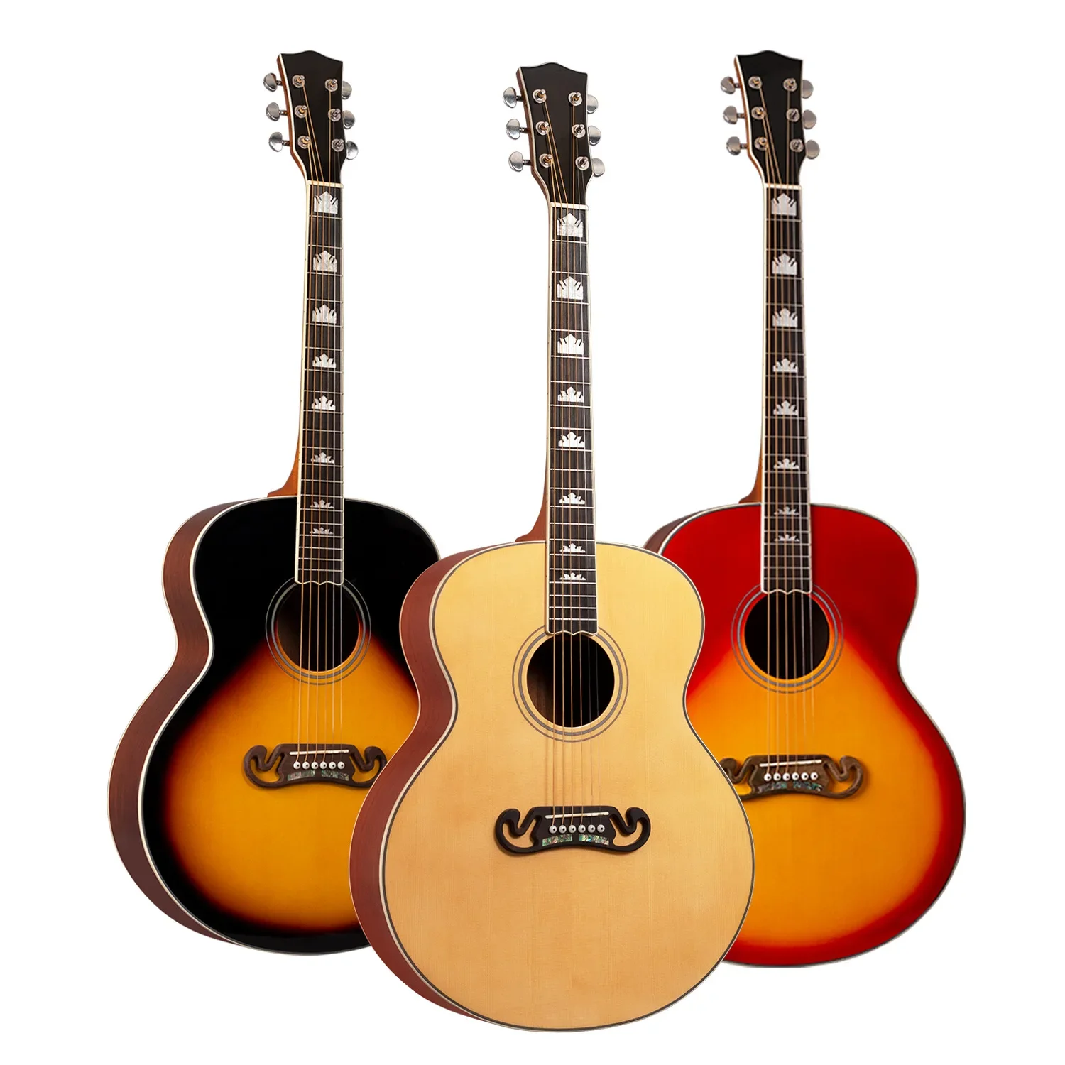

42-inch spruce wood bright acoustic guitar, bright barrel guitar, folk acoustic guitar