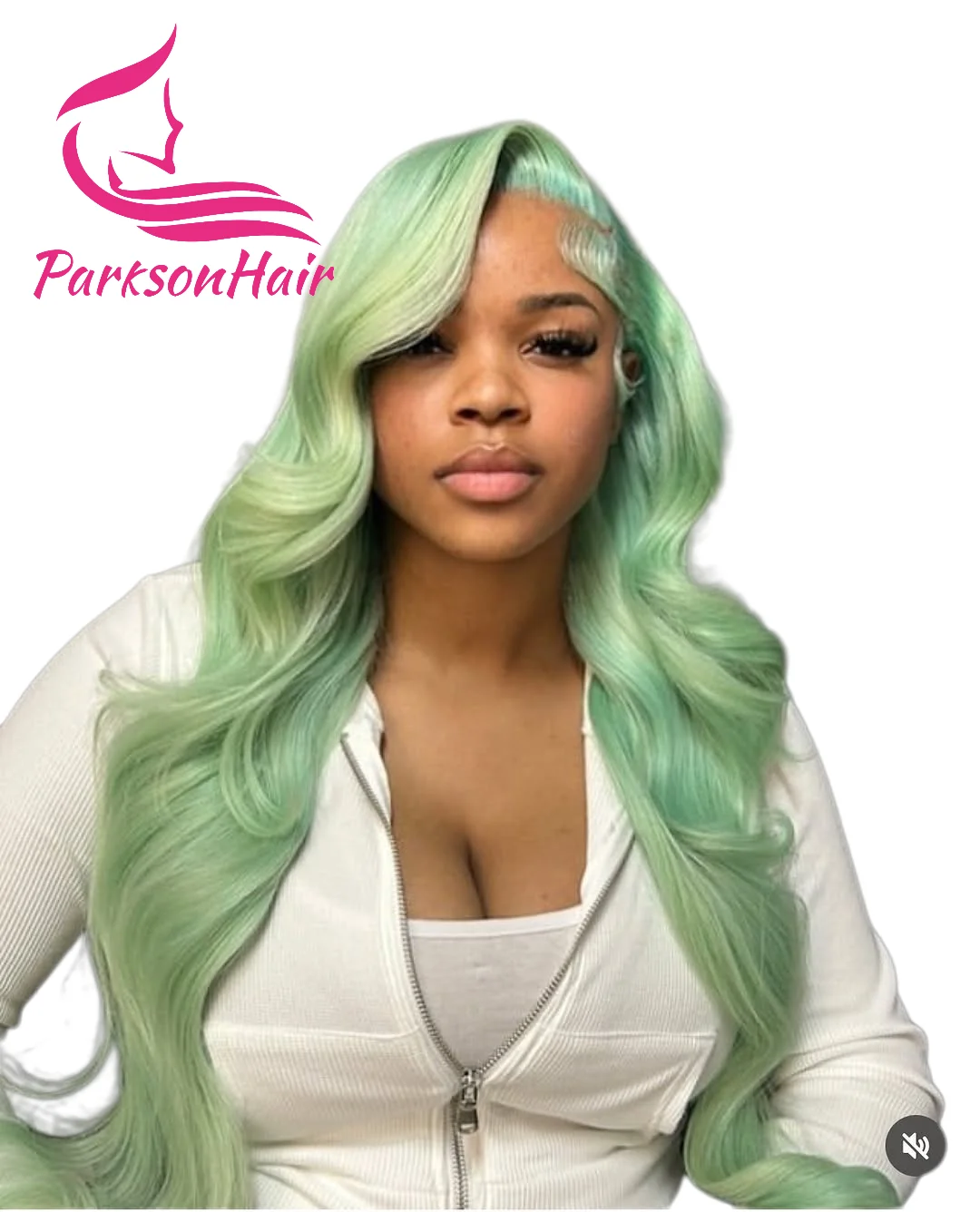 Wig Rambut Asli Manusia Hijau Muda 13x6 dengan Lace Frontal, Pre-Plucking, Lurus, Warna Mint Green, 250% Density, Wig Lace Front untuk Wanita