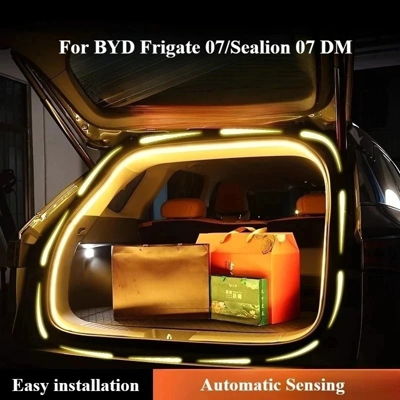 For BYD Frigate 07/Sealion 07 DM Car Trunk Ambient Light Automatic Sensing Outdoor Trunk Lighting Upgrade Dynamic Light Strips