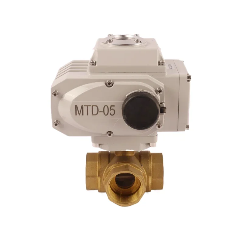 Quick Opening and Closing Normally Closed Threaded High Flow Brass Valve Electric Three-way Ball Valve for Water