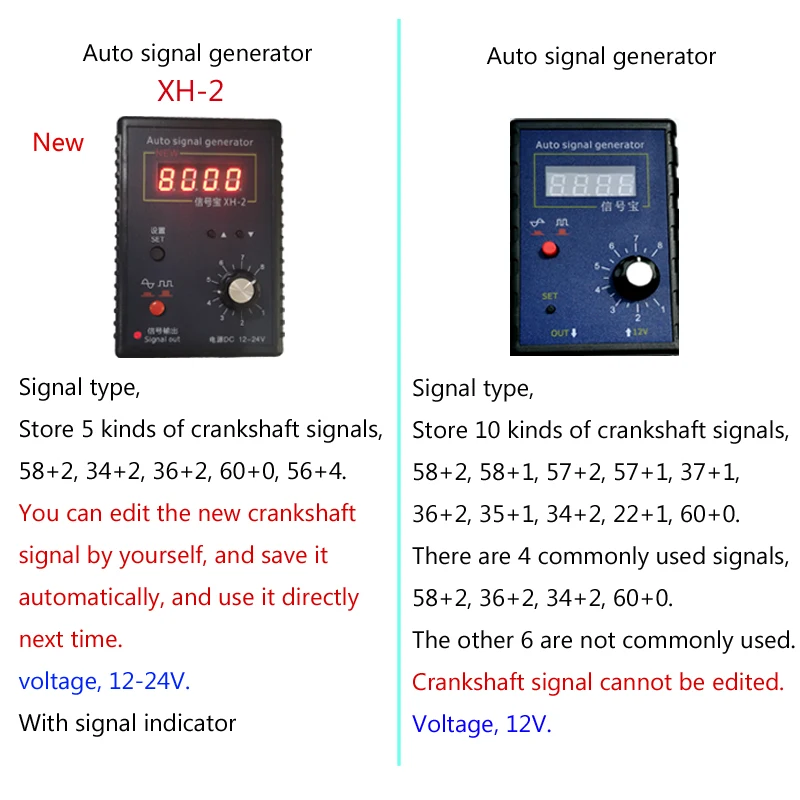 New XH-2 Auto Vehicle Signal Generator Car Hall Sensor Crankshaft Position Sensor Simulator Meter 2Hz to 8KHz Car Repairing Tool