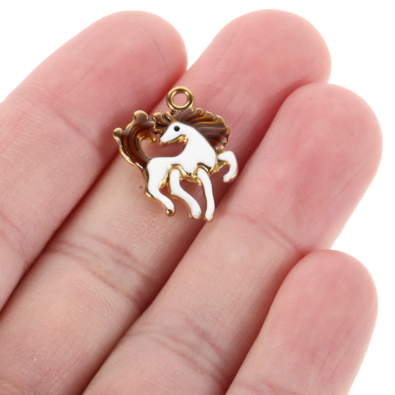 

8Pcs Stainless Steel Animal Pendant Mini Enamel Jewelry Accessories for Bracelet Necklace Keychain DIY