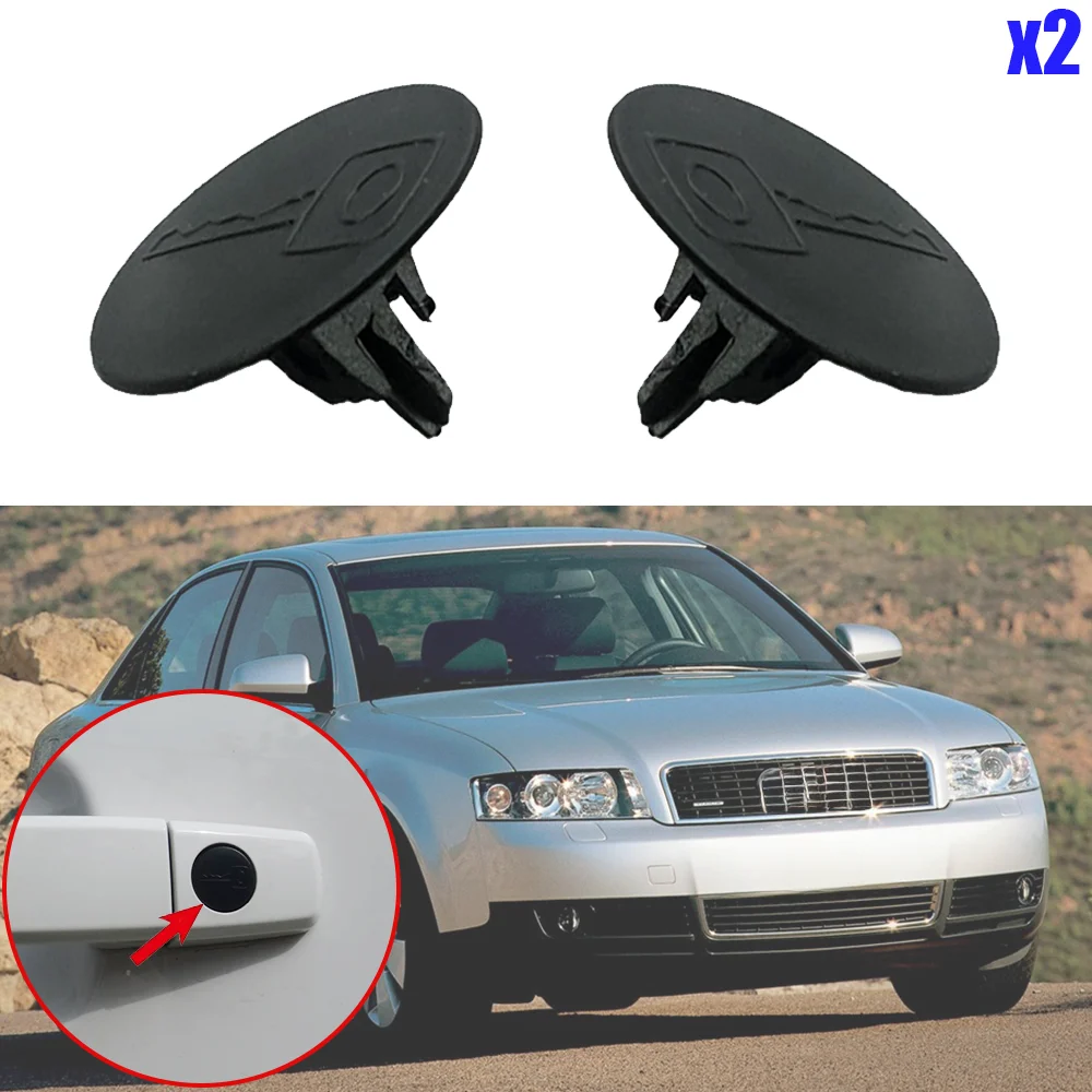 2x Car Door Handle Lock Keyhole Cap Plug For Audi A4 B6 B7 2000 2001 2002 2003 2004 2005 2006 2007 2008 Prevent Blockage