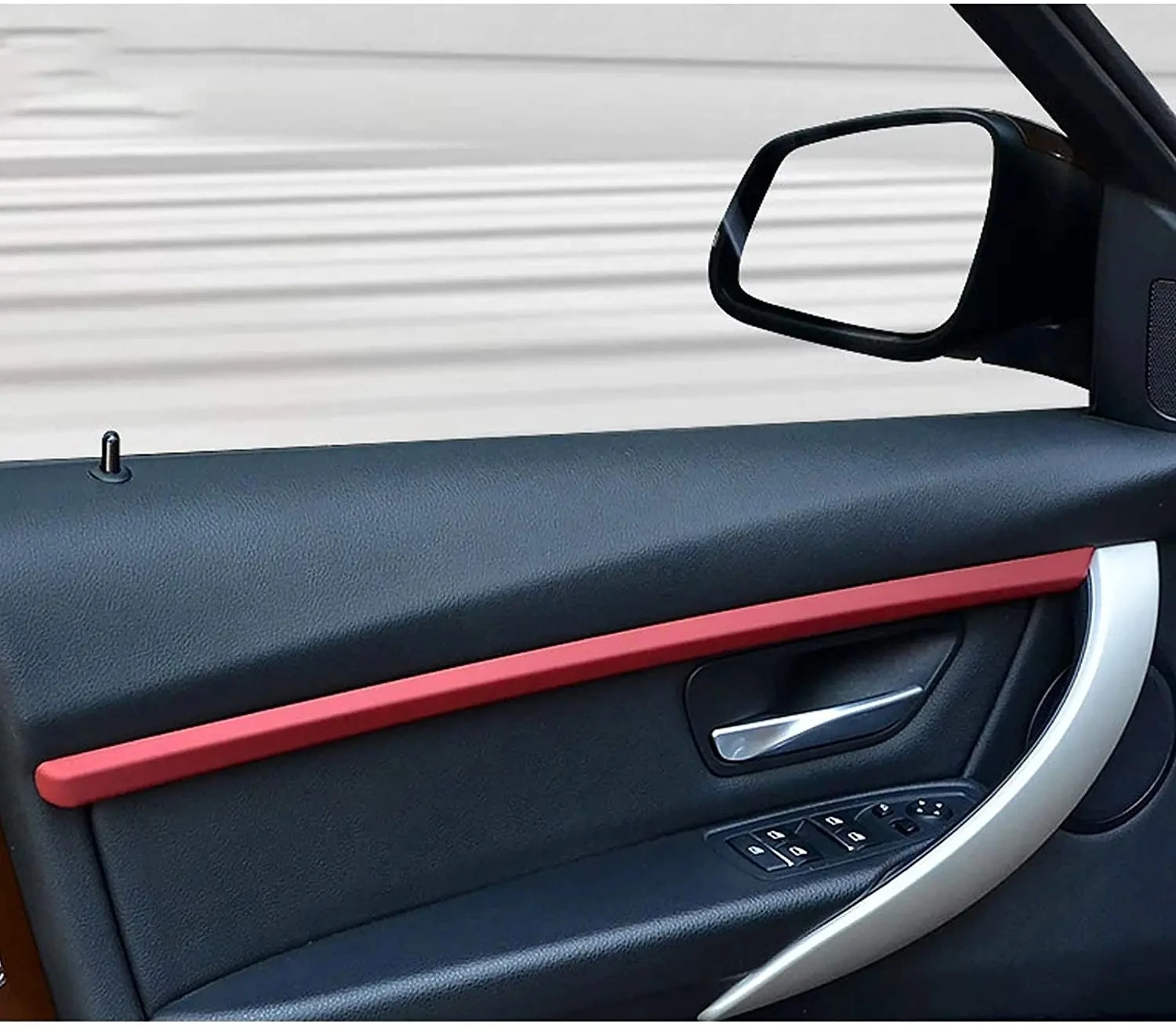 4x Red Interior Door Panel Stripe Cover Molding Trims Strip Decor For BMW 3 Series F30 F31 2013-2018