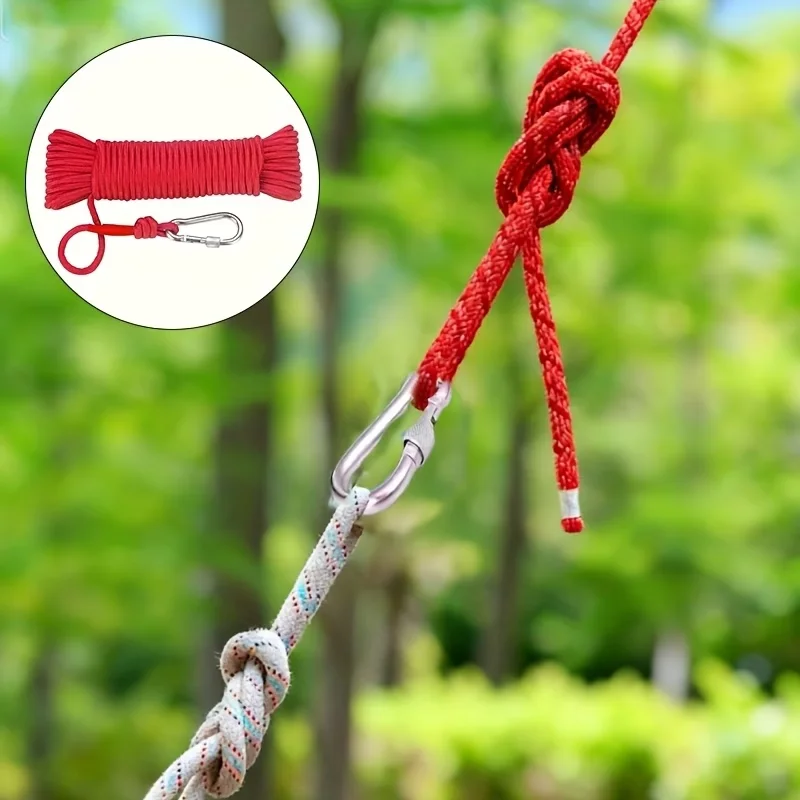 10M (787.4Inch/393.7Inch) Specialized High-Quality Red Retrieval Rope with a Metal Clasp, Sturdy Mooring Rope/Fishing Line Made image 3