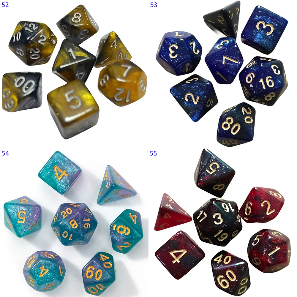 Dnd Acrylic Solid Dice Rounded Edge Polyhedral Dice D+D Dice Set For Dungeon and Dragon Pathfinder Role Playing Game(RPG)/MTG