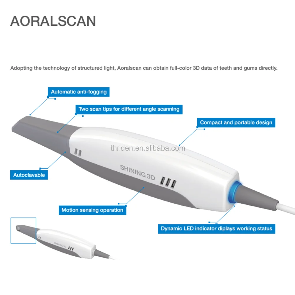 Miglior prezzo Attrezzatura da laboratorio odontoiatrico Scanner dentale 3D ad alta precisione Sistema di scansione CAD CAM Scanner intraorale 3D dentale brillante