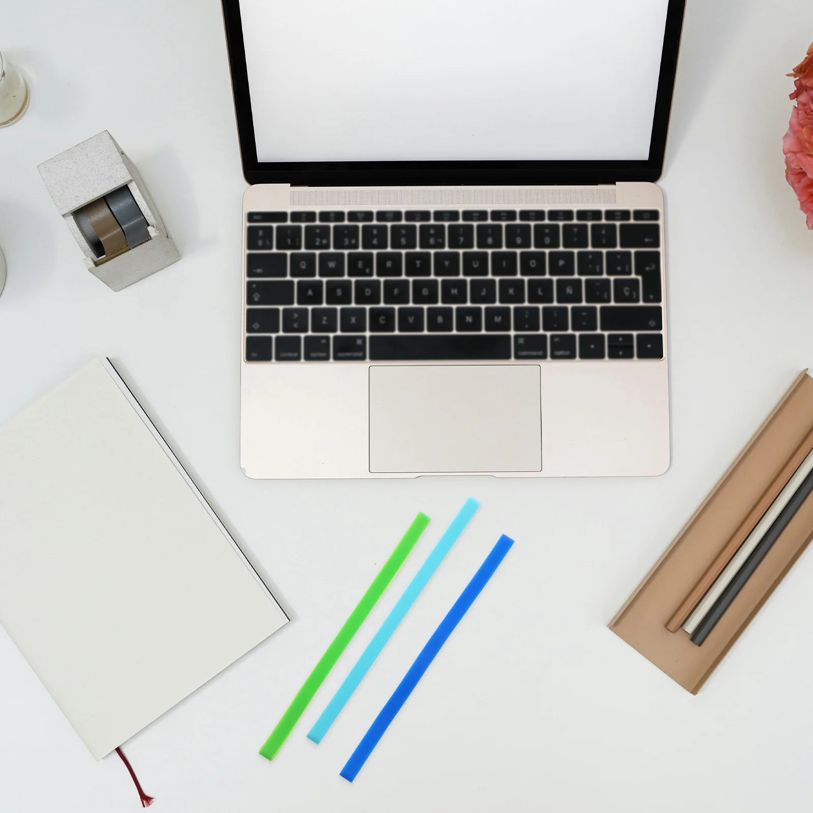 

12Pcs Silicone Flat Binding Bands 20cm Elastic Lunch Box Fixing Strap Bento Band for Books Notebooks Wallets Office Supplies