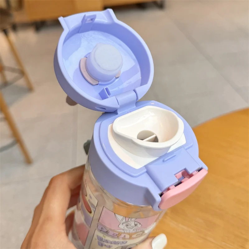 X&W For Disney Water Bottle Students Children Summer Water Bottle Judy Nick Cartoon Plastic Direct-Drink Cup Outdoor Sports Cup view 6