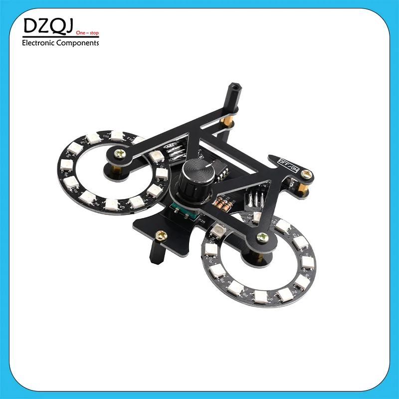 Creative & Fun Circuit Board LED Bicycle Adjustable Speed Running Light Electronic DIY Training Kit, Loose Components