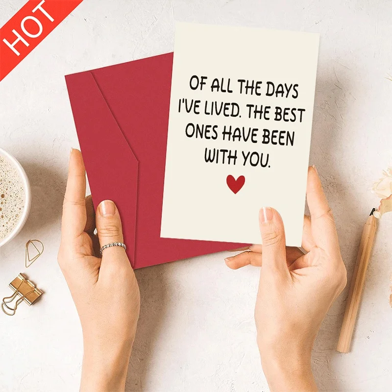 

Romantic Love Greeting Card, Best Days With You Themed Valentine's Day Anniversary Card for Him Her