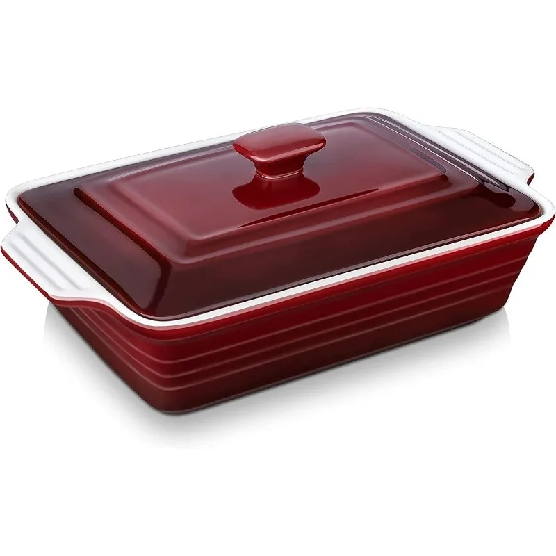 

Nonstick Casserole Dish with Lid, 4.5 Quart Lasagna Pan Deep, 9x13 Ceramic Baking Dish for Dinner, Banquet, and Party