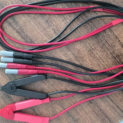 Kelvin Test LCR Lead Bottom Resistance 4-Wire 4Mm Lantern Plug Clip Orichalum Plating Kelvin Probes J.70075-ABHG