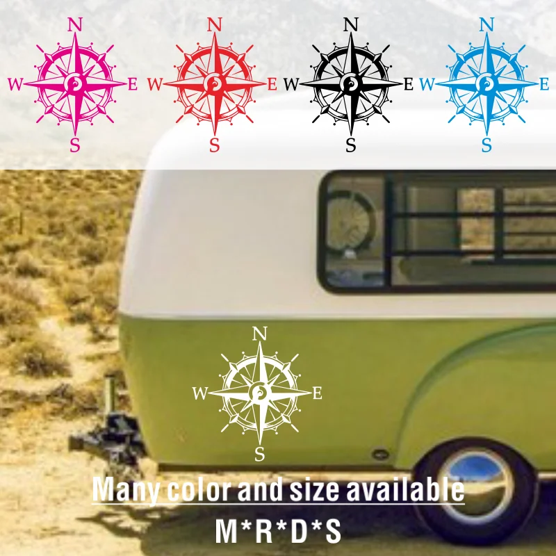 

Compass Adventure Vinyl Stickers Styling Full Body RV Camper Van Motorhome Caravan Decals Auto Tunning Accessories