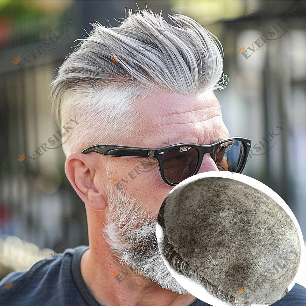 

Natural Hairline 1B40 1B65 1B80 Durable Mens Toupee Black Brown Blonde Grey 100% Human Hair Wig Undetectable Thin Skin Prosthesi