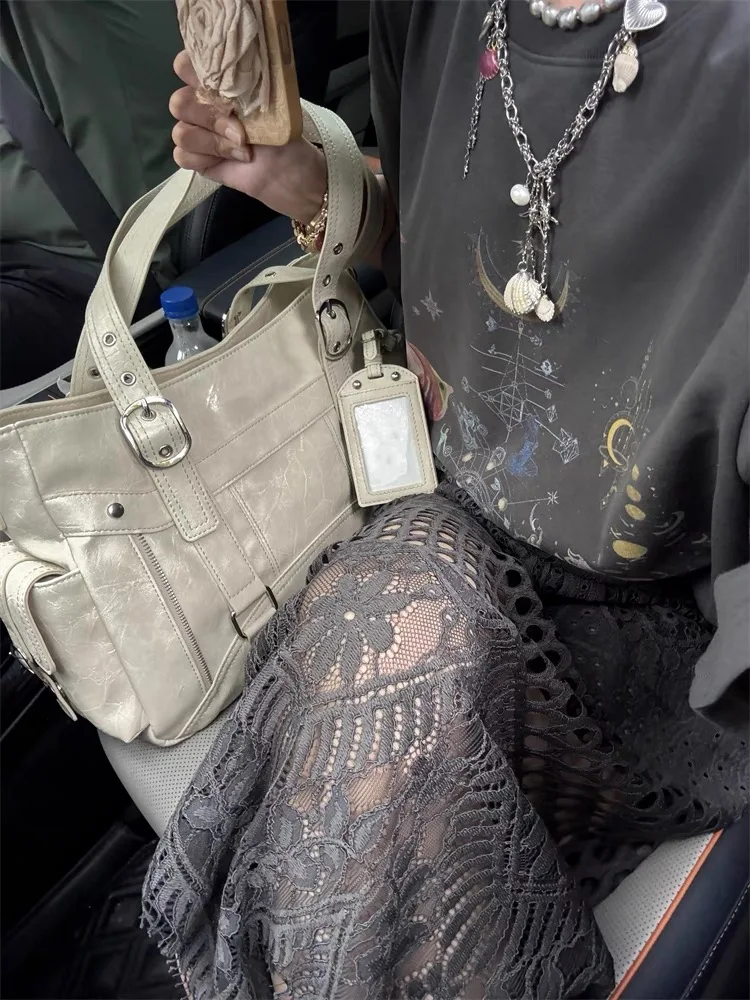 

Современная нейтральная мотоциклетная сумка Sle, новинка 2025, милая, крутая, модная, большая сумка через плечо для девочек, сумка через плечо на одно плечо