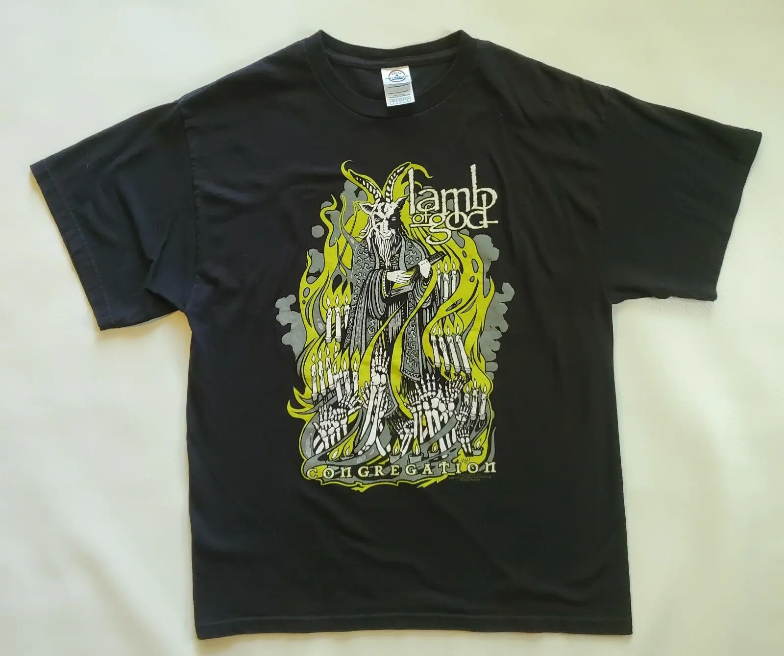 Lamb Of God-Camiseta Grande de Metal 2007, camisa Euc, color negro menta, Tour Fan Club L