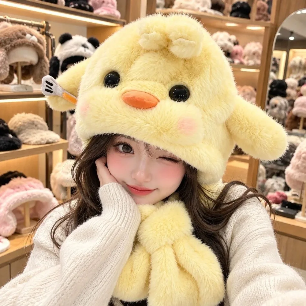 Thick Fleece Cat Ear Trapper Hat Warm Windproof Hat Cute Blush Animal Hat Cold Weather