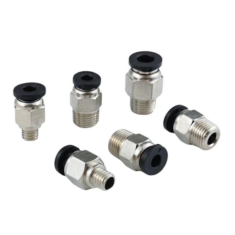 10pcs Pneumatic Connectors For 3D Printers Parts bowden Quick Jointer coupler 1.75/3mm Pipe pc4 m6  fittings PTFE Tube 2/4mm