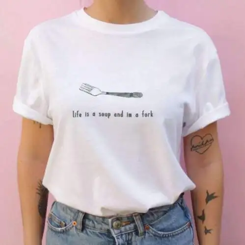 Life Is A Soup And I m A Fork Camiseta 100%, calidad Premium