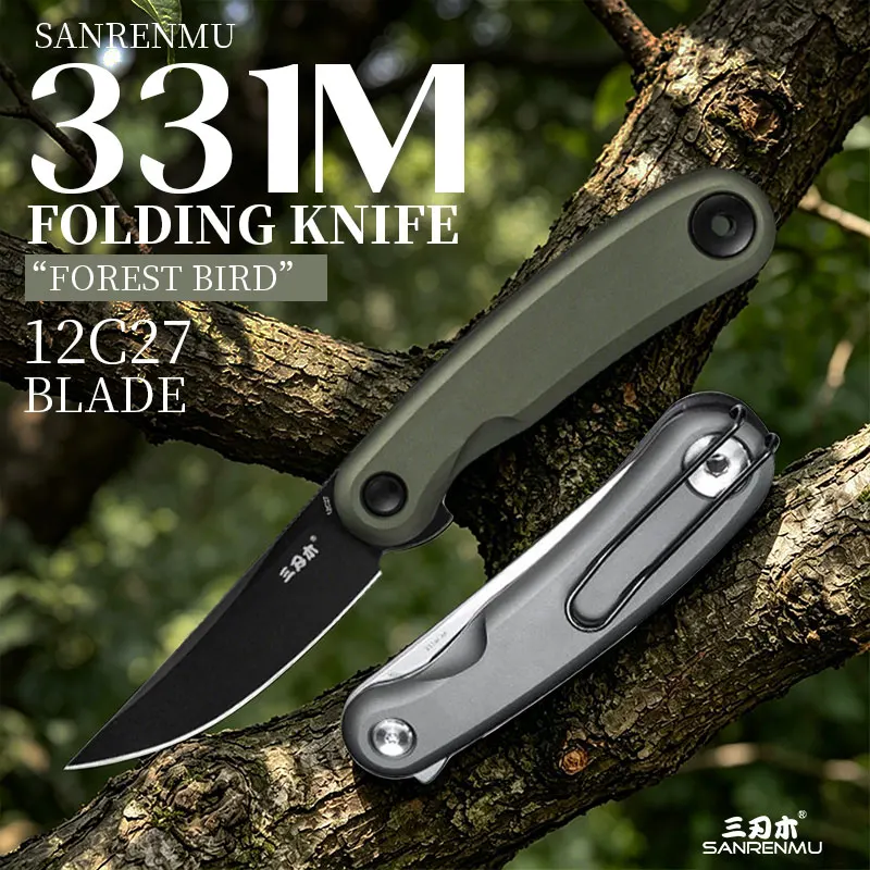 

SANRENMU Outdoor Folding Knife 331M 12C27 Blade Cutting Food Camping Fishing Picnic Forest Adventure EDC Portable Folding Knives