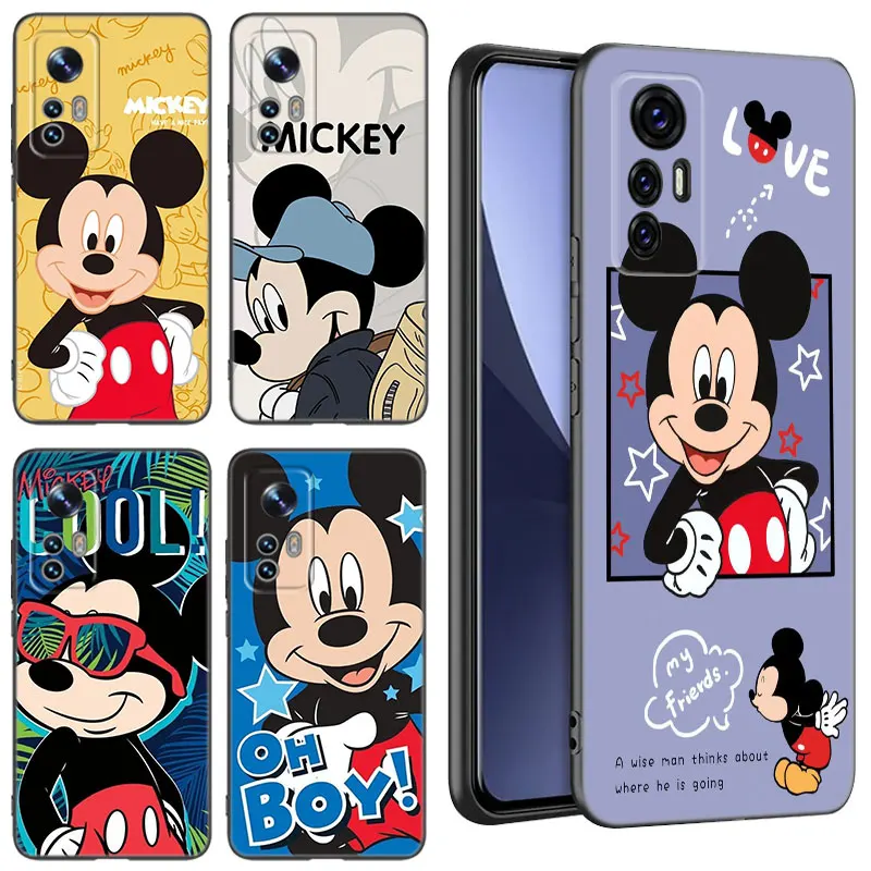 Cute M-Mickey Mouse Black Silicone Phone Case For Xiaomi Mi 9 SE 8 10T 11 12 13 Lite 9T 11T 12S 12T 13T 14 Pro 5G NE 11i 12X