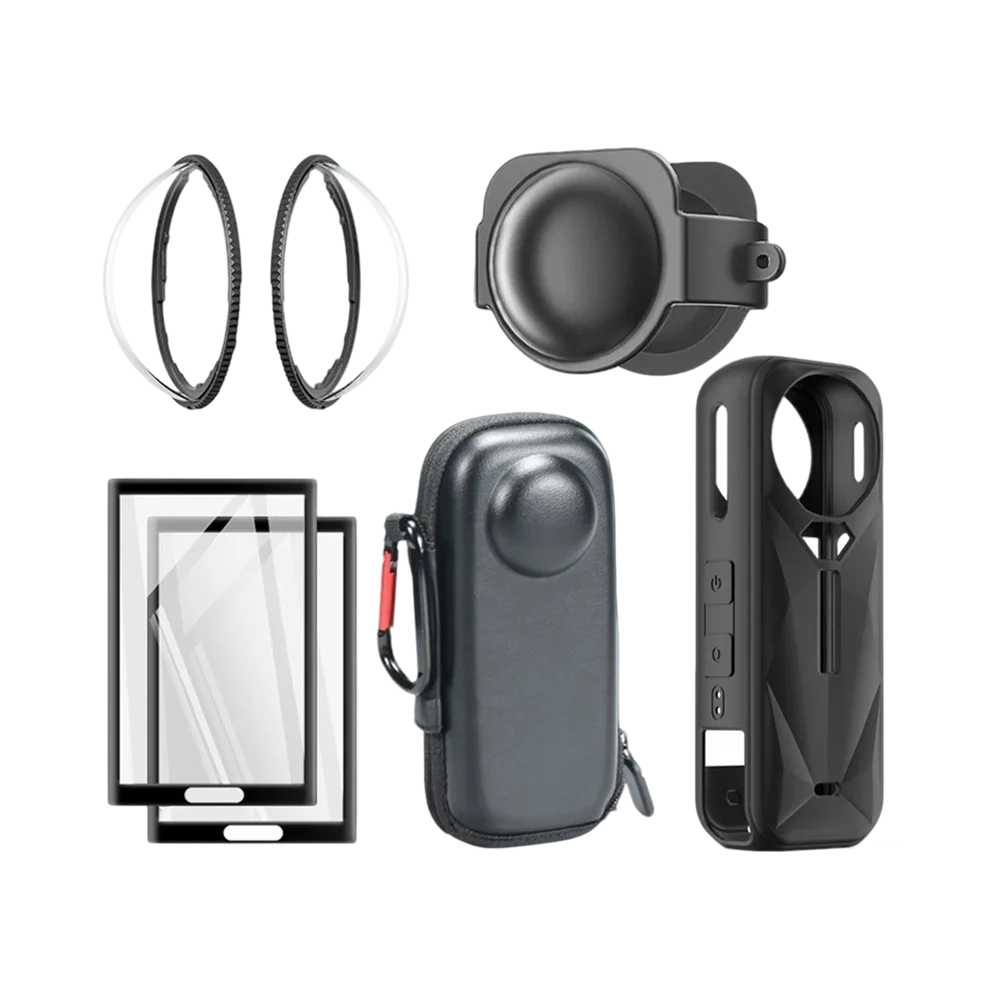 

New Insta360 X5 Camera Protective Accessory Set Silicone Camera Body Case Storage Pouch Tempered Glass Film Lens Cover