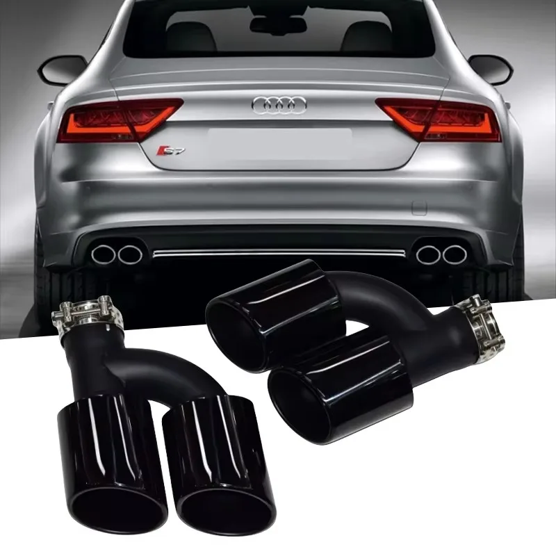 لأودي A4 A5 A6 A7 الترقية إلى S4 S5 S6 S7 أربعة منافذ الفولاذ المقاوم للصدأ العادم تلميح الخمار