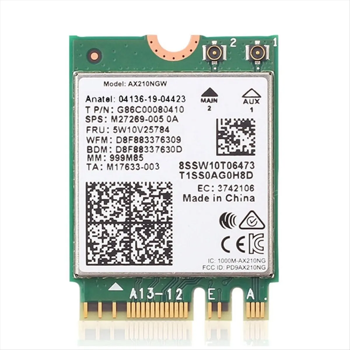 ABAN AX210NGW WIFI6E WiFi Card 5374Mbps Tri-Band 2.4G/5G/6G Bluetooth 5.2 -MIMO Wireless Network Card with 8DB Antenna Kit