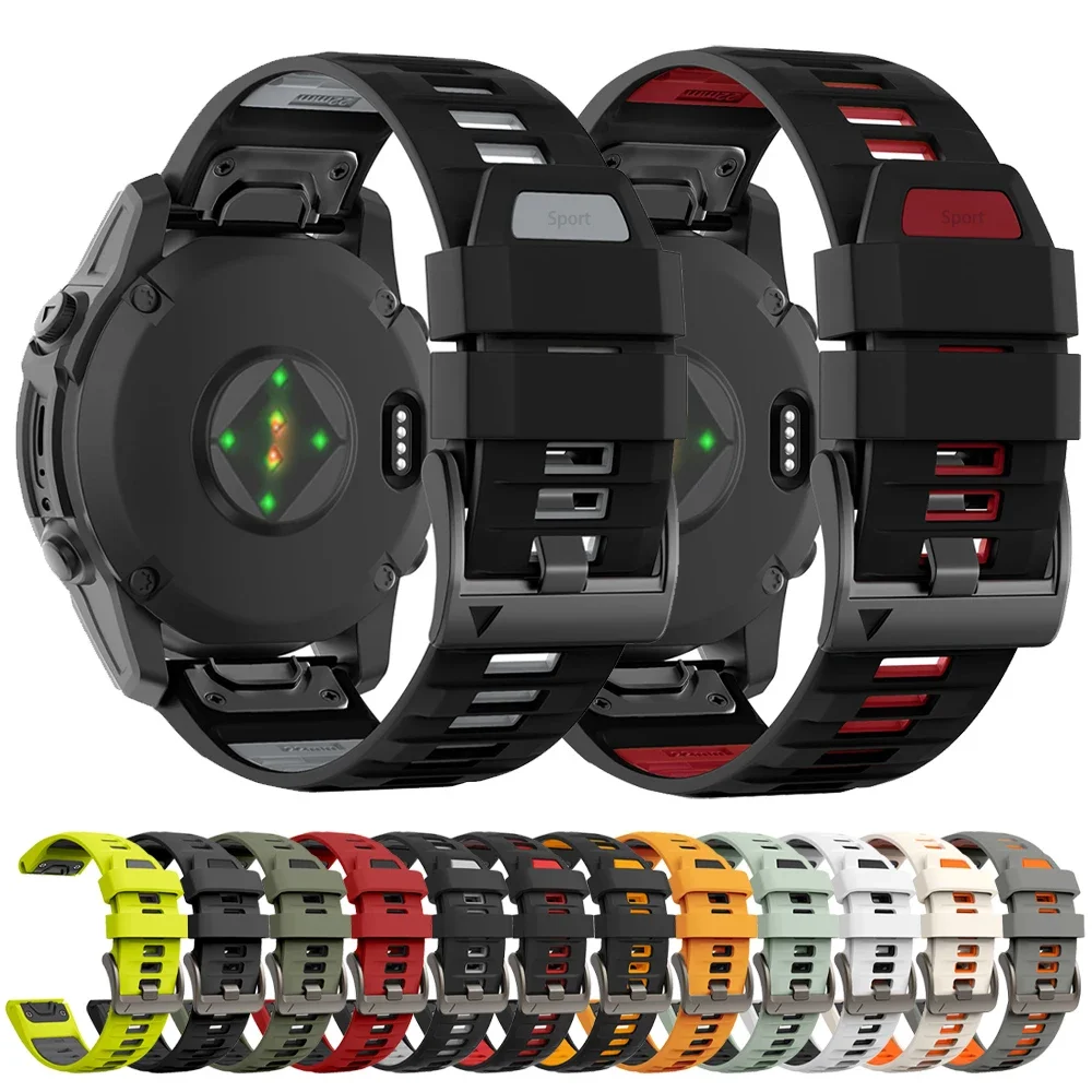 

Резиновая лента QuickFit 22 мм 26 мм для Garmin Enduro 3/Epix Pro Gen 2 47 мм 51 мм/Fenix E 8 7/Descent Mk3, спортивный браслет Correa