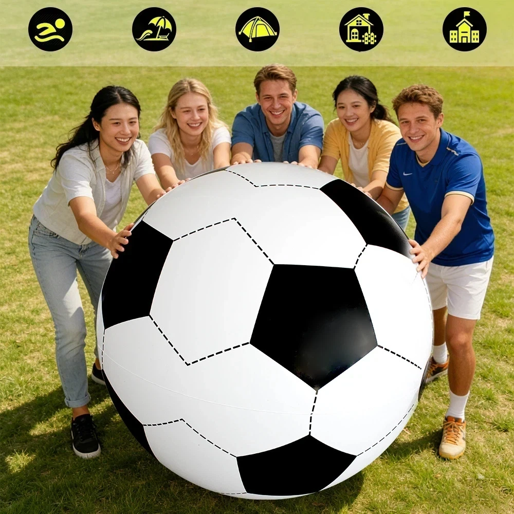 

Гигантский надувной пляжный мяч для улицы, веселая семейная игра, футбольный мяч из ПВХ для газона, игрушка для школьных мероприятий и активного отдыха на природе